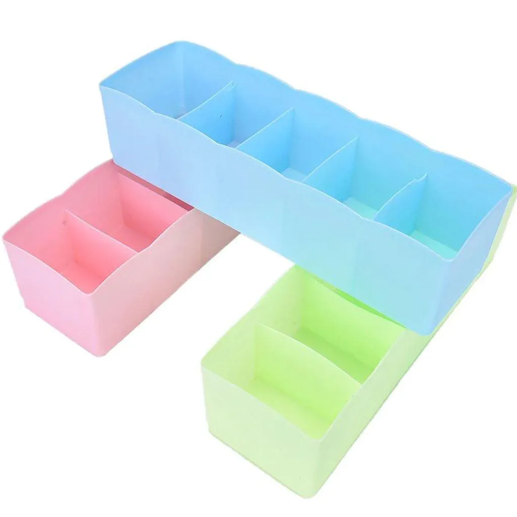 0235 5-Compartments Socks/Handkerchief/Underwear Storage Box Socks Drawer Closet Organizer Storage Boxes (pack of 2)