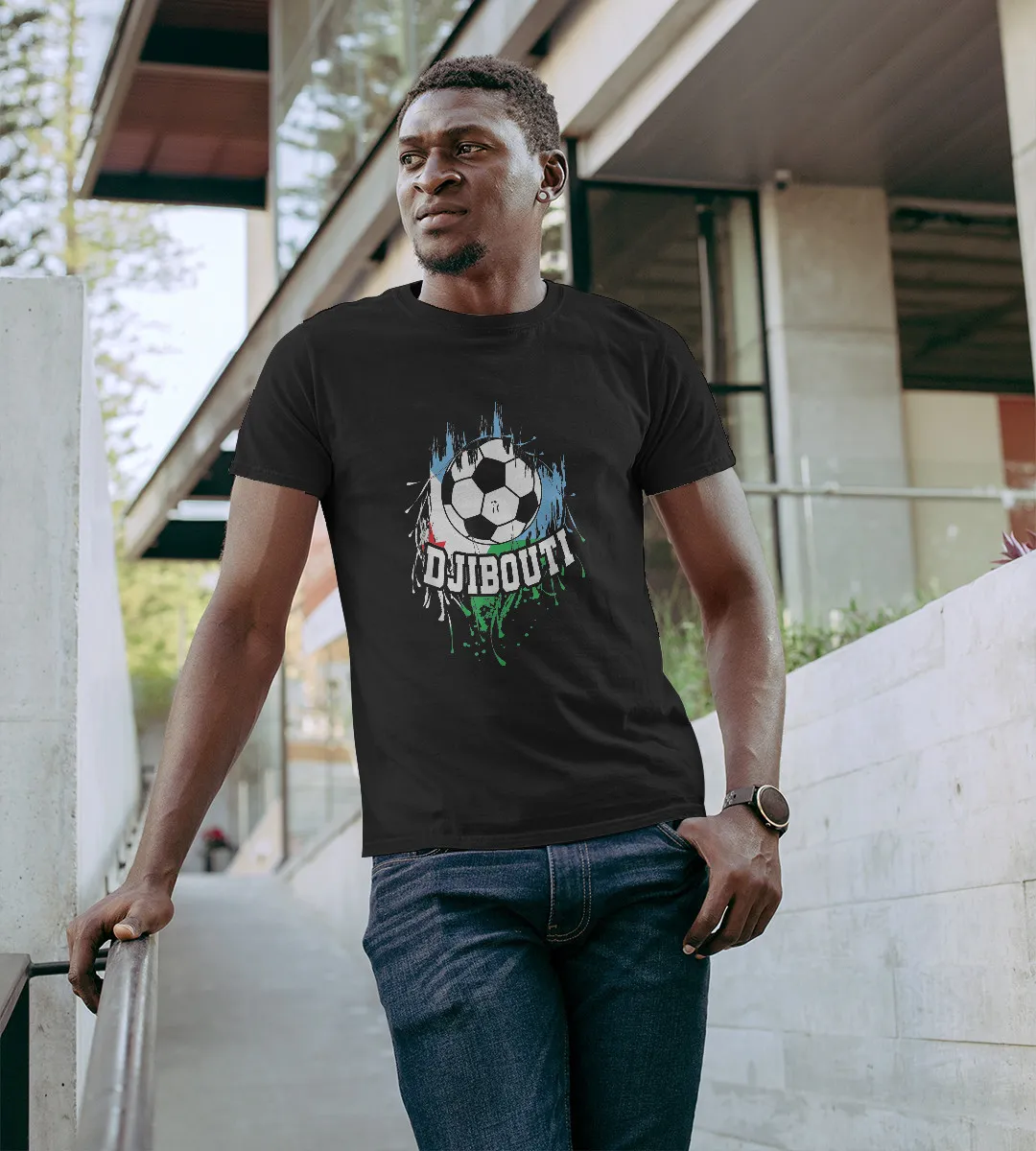 1sttheworld T-Shirt - Djiboutian Football T-Shirt Black A35