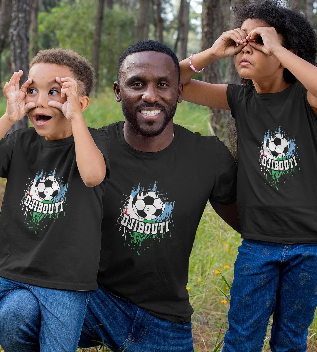 1sttheworld T-Shirt - Djiboutian Football T-Shirt Black A35