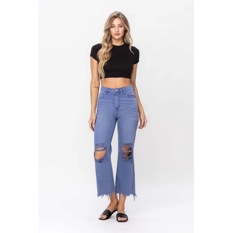 90"s Vintage Crop Flare Jeans