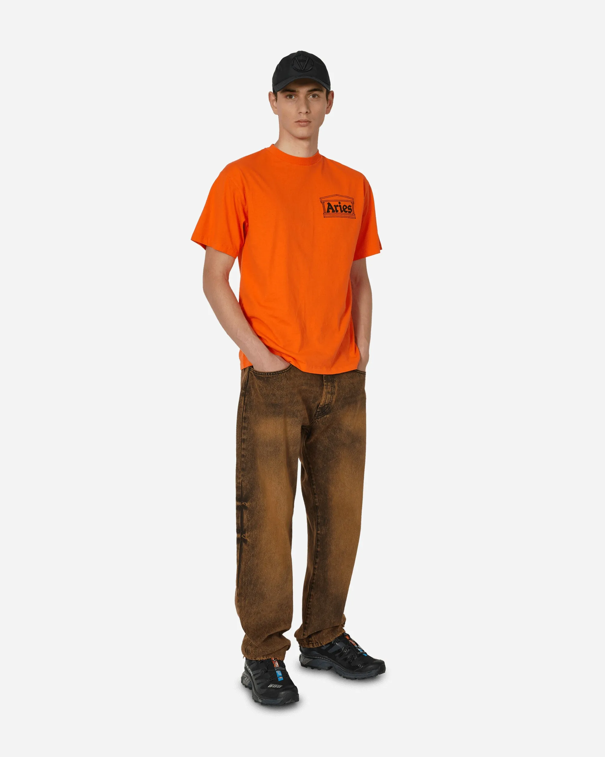 Acid Wash Batten Jeans Orange