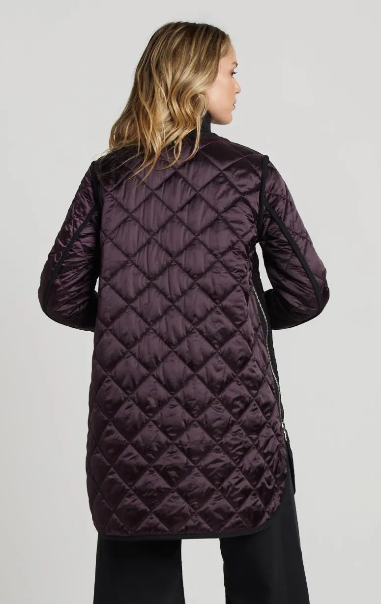 Adroit Quilted Coat for All Seasons - Elegant Seven-Eighths Length