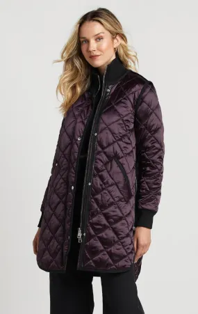 Adroit Quilted Coat for All Seasons - Elegant Seven-Eighths Length