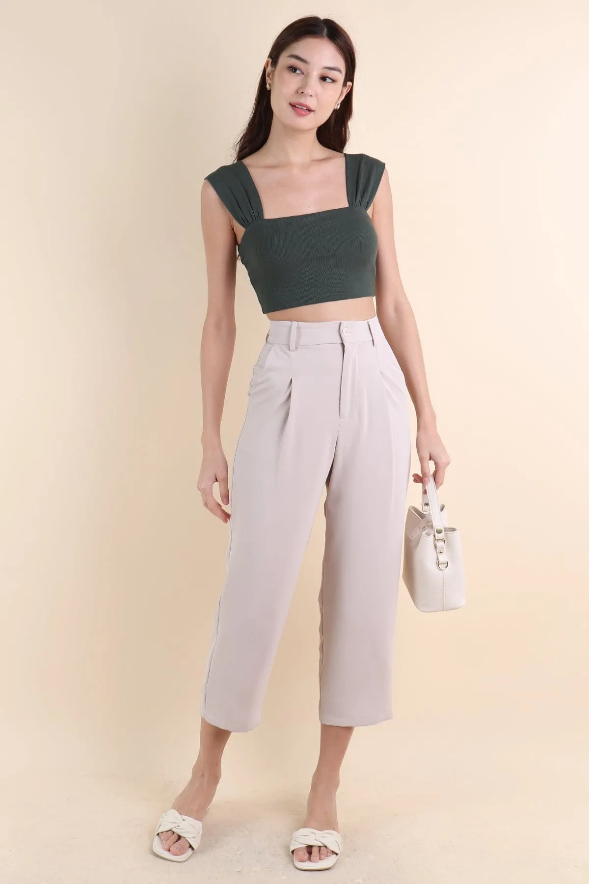 ARI TAPERED TROUSERS IN ECRU