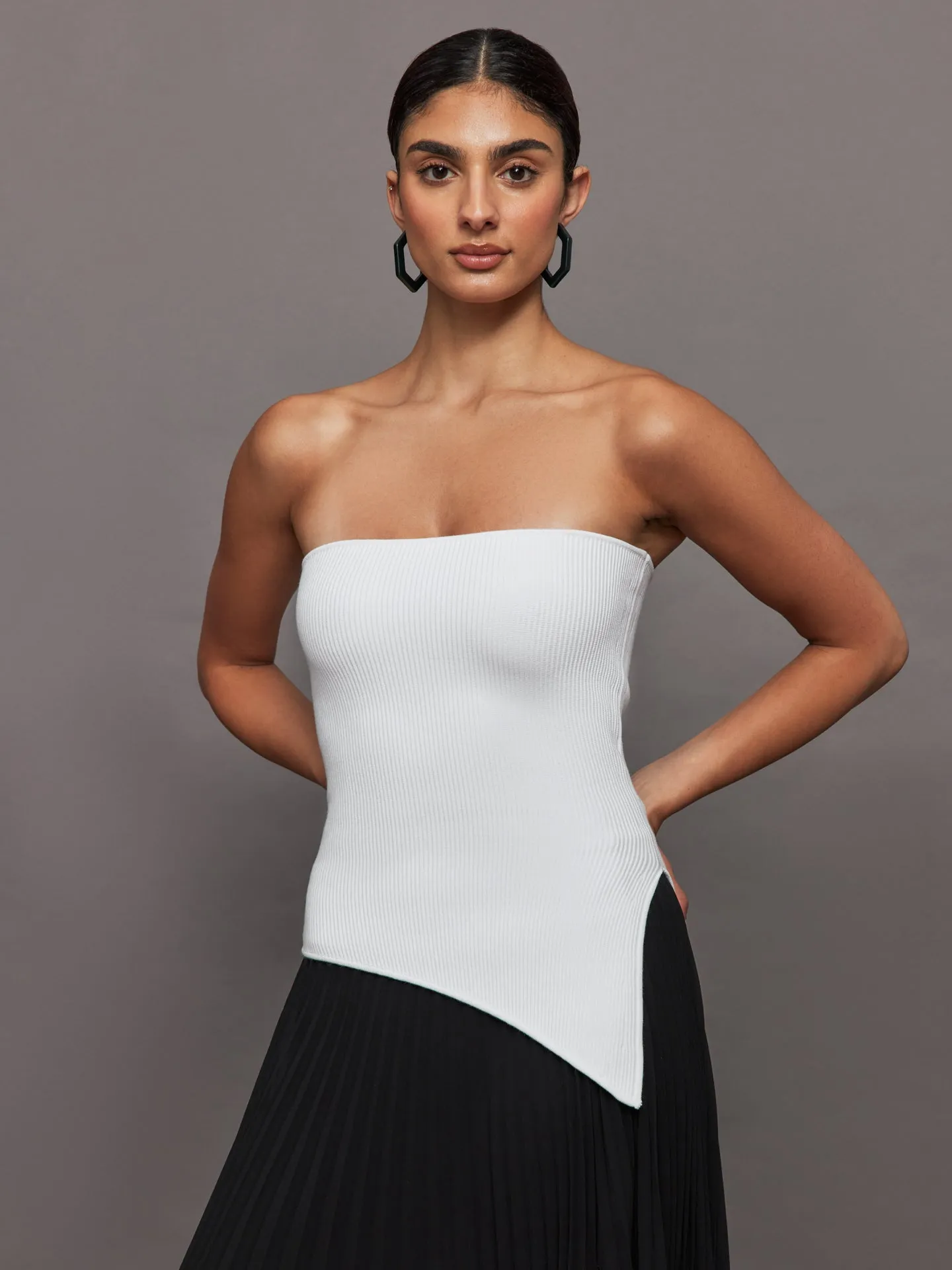 Asymmetrical Sweater Top - Ivory