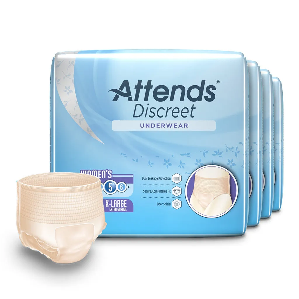 Attends Discreet Women's Underwear, Level 5 Absorbency