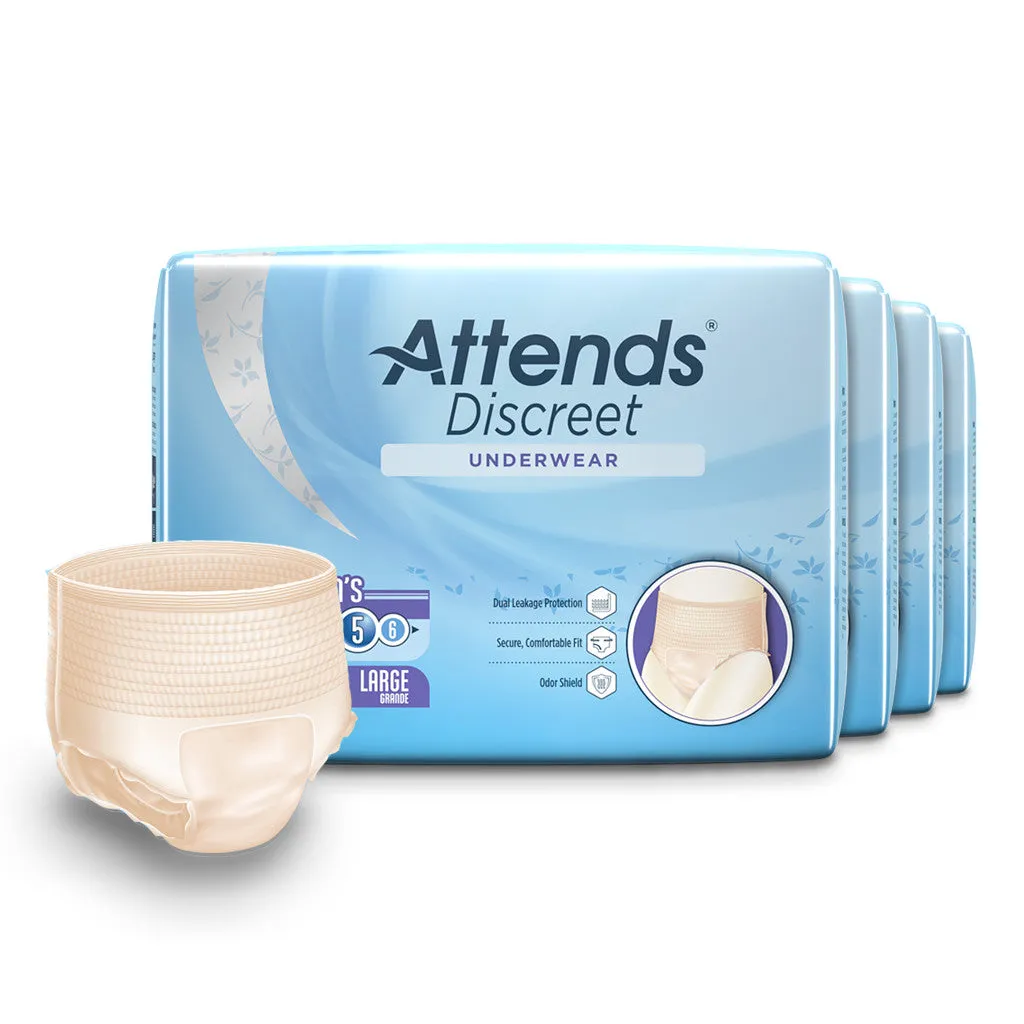 Attends Discreet Women's Underwear, Level 5 Absorbency