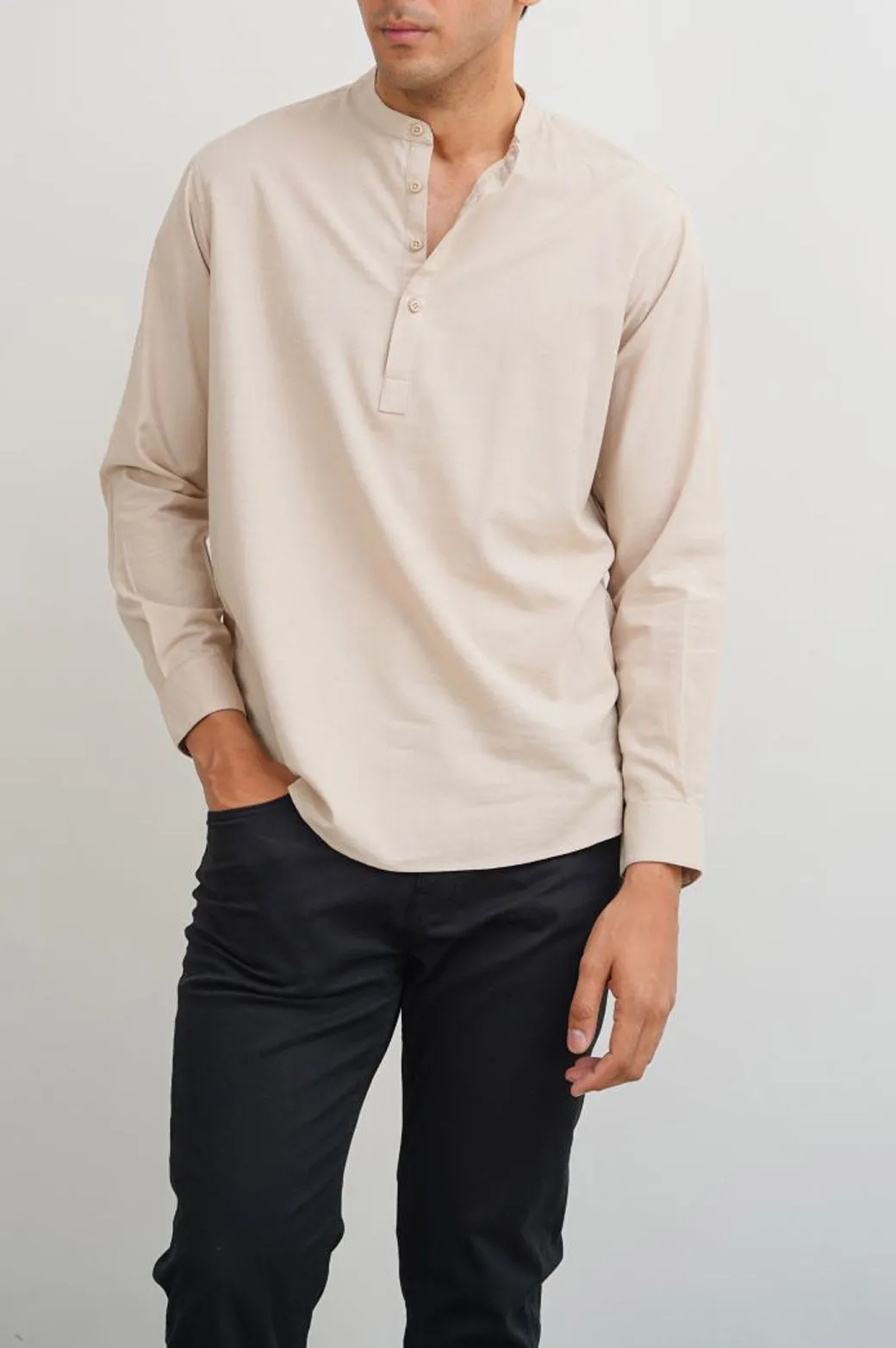 BAND COLLAR SHIRT