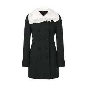 Bella Double-Breasted Black Dress Coat