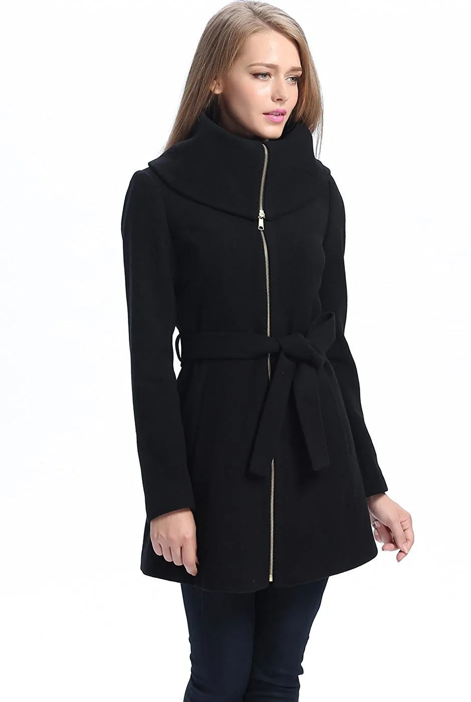 BGSD Women Robin Wool Fold Collar Coat