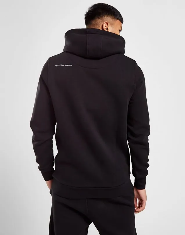 Black Mono Badge Hoodie