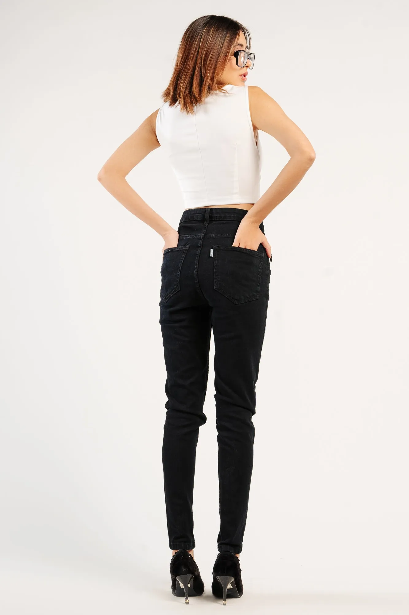 Black Thread Skinny Jeans