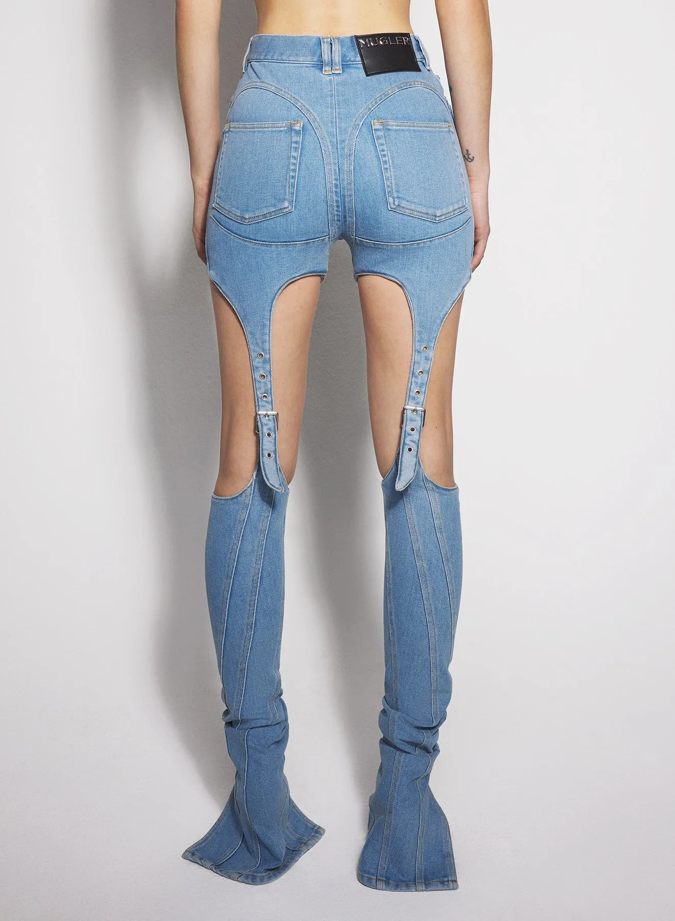 blue buckled chaps skinny jeans