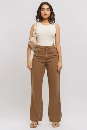 Brown Wide Leg Jeans