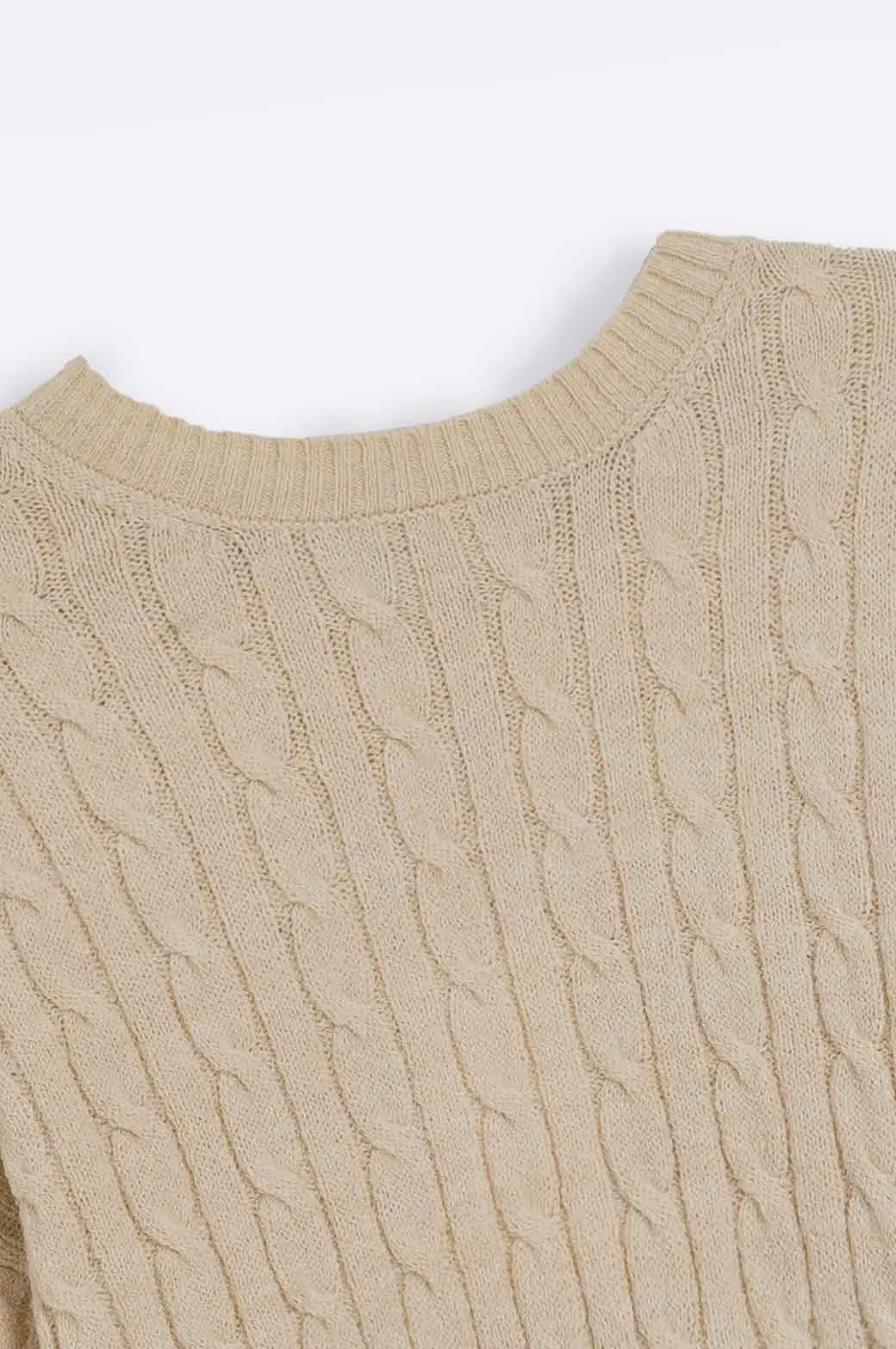 CABLE-KNIT CROPPED SWEATER