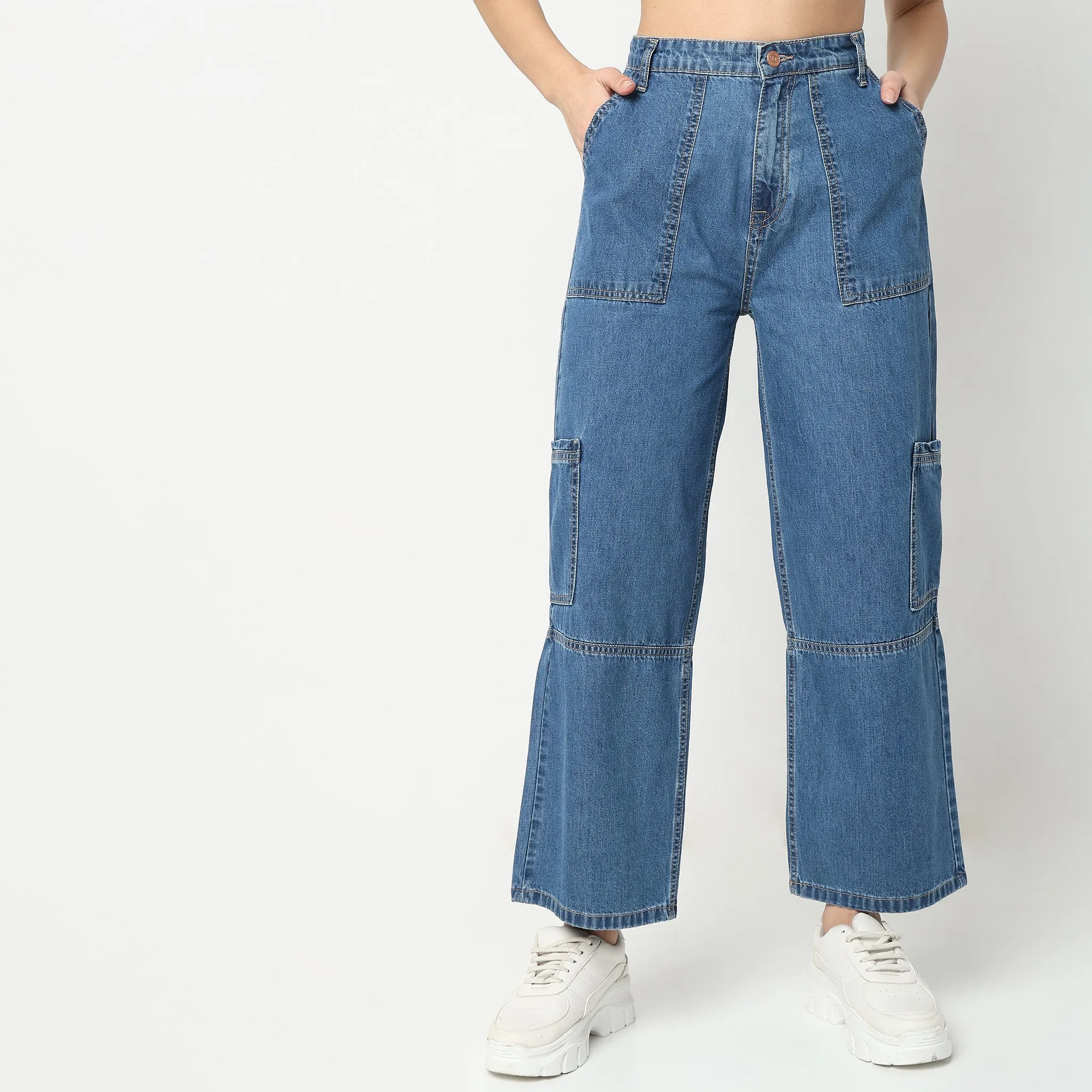 Cargo Fit High Rise Jeans