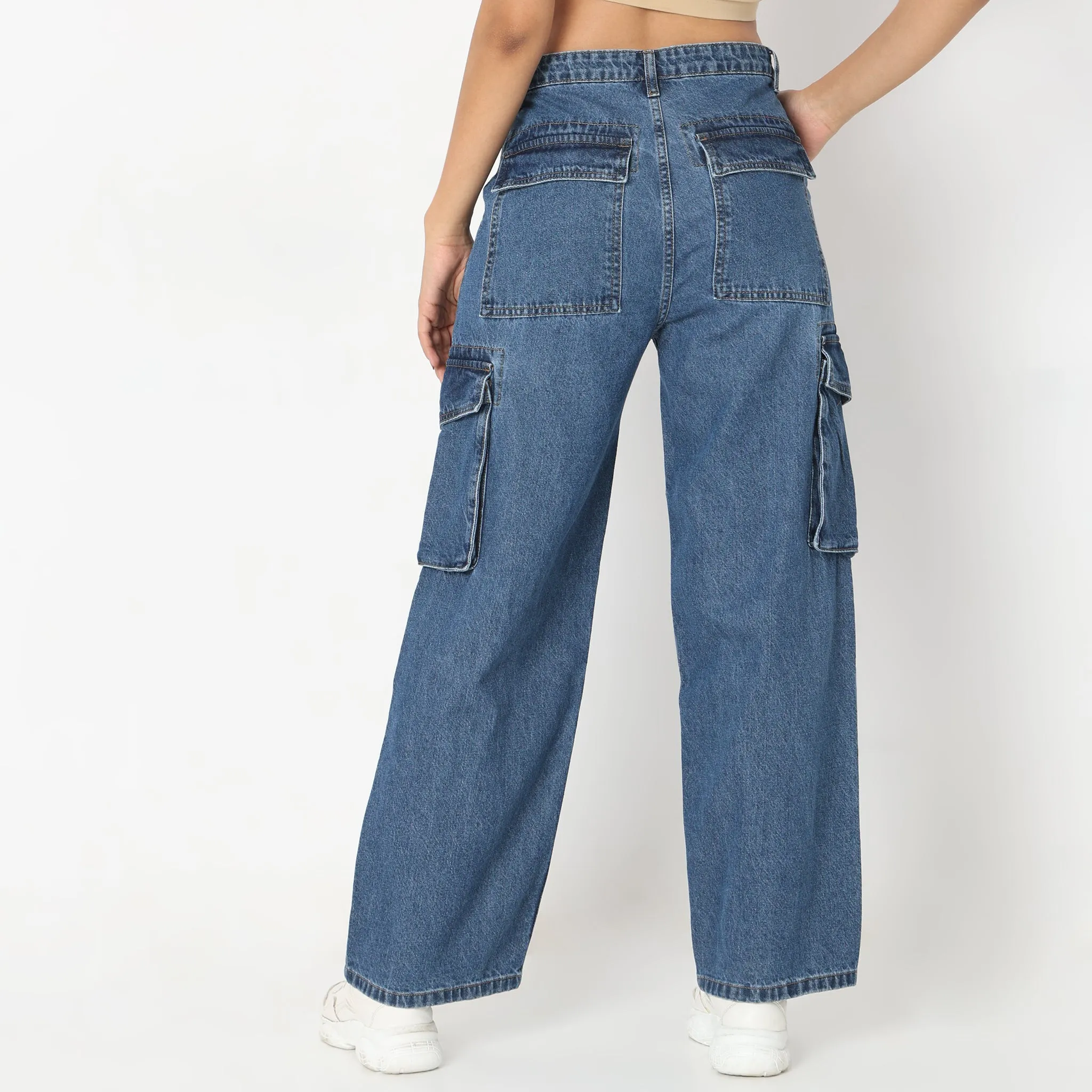 Cargo Fit High Rise Jeans