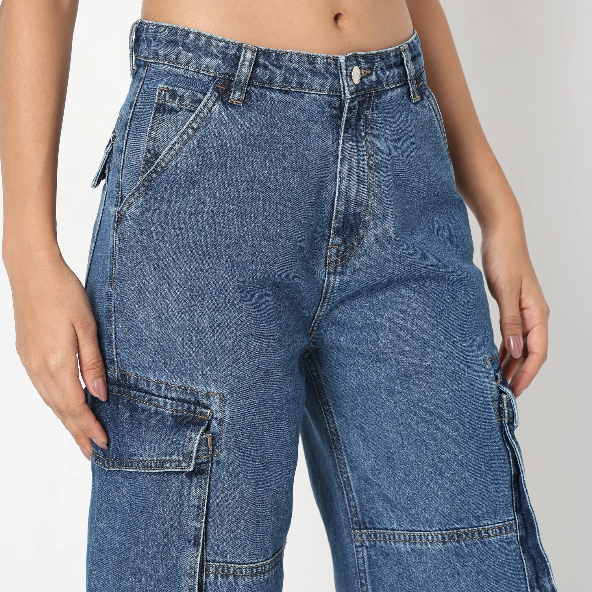 Cargo Fit High Rise Jeans