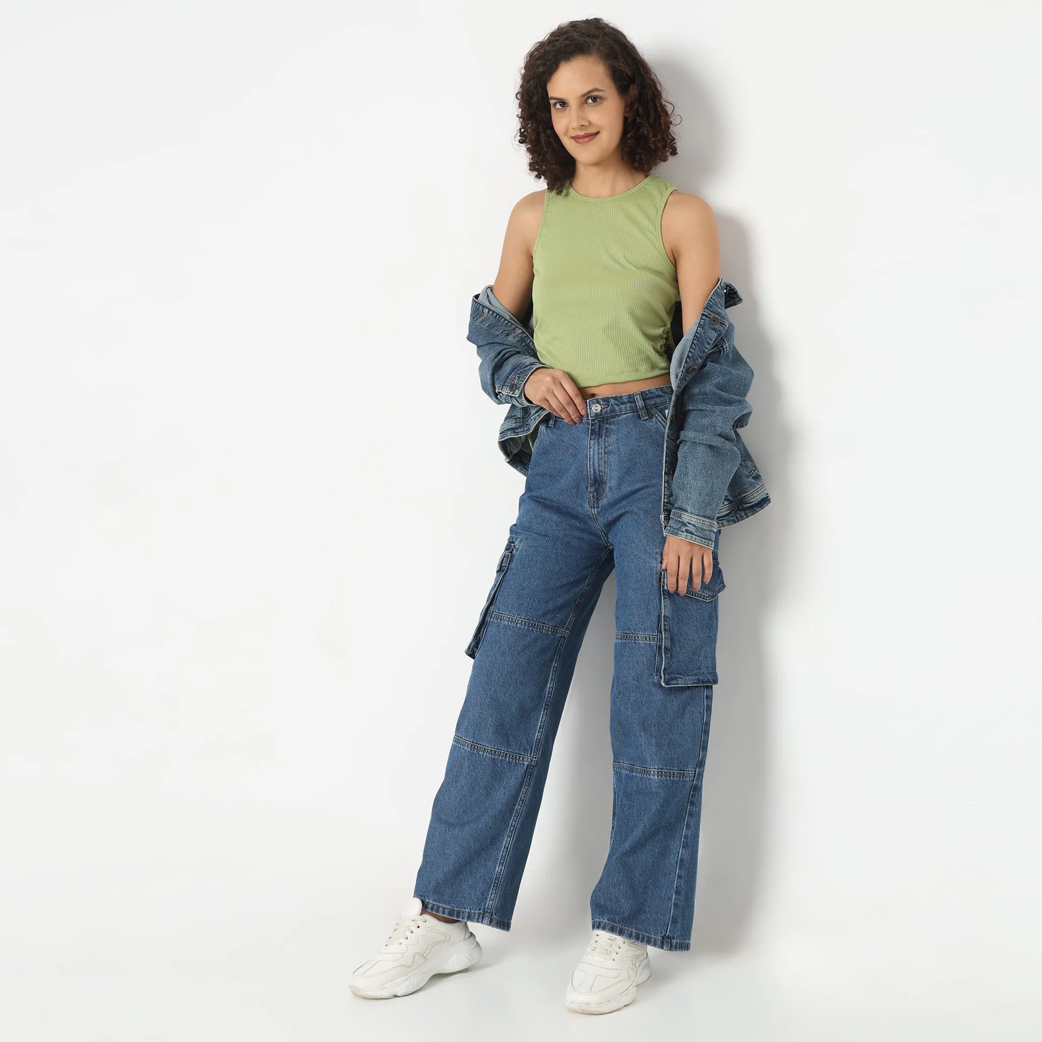 Cargo Fit High Rise Jeans