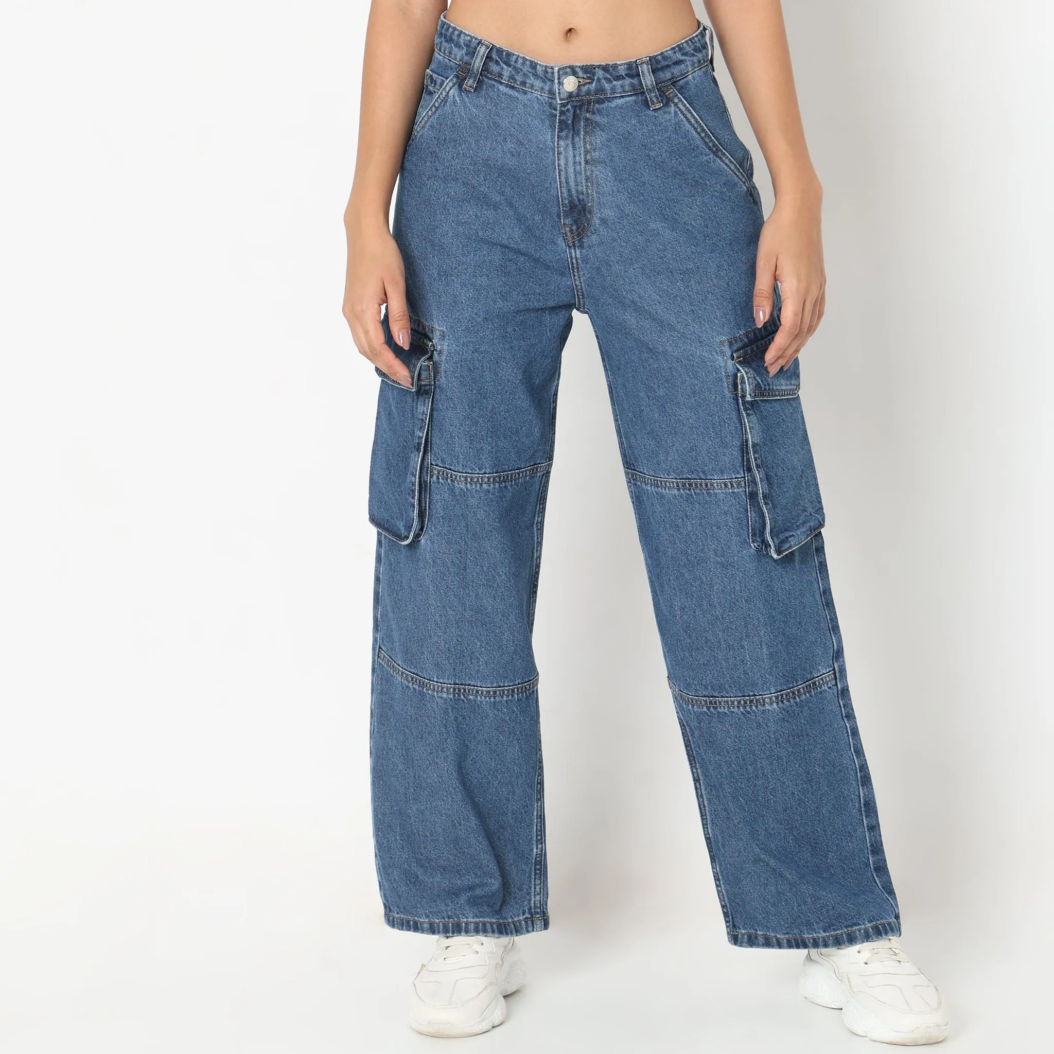 Cargo Fit High Rise Jeans