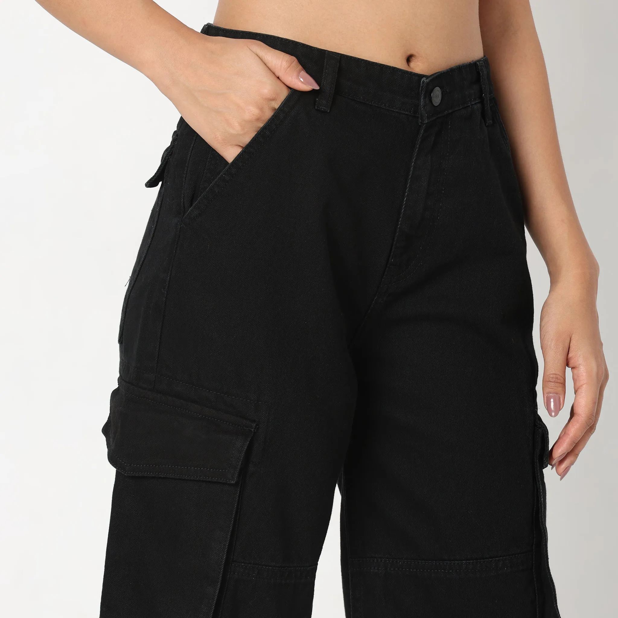 Cargo Fit High Rise Jeans