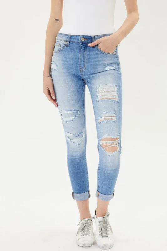 Caroline Mid Rise Ankle Jeans - KanCan