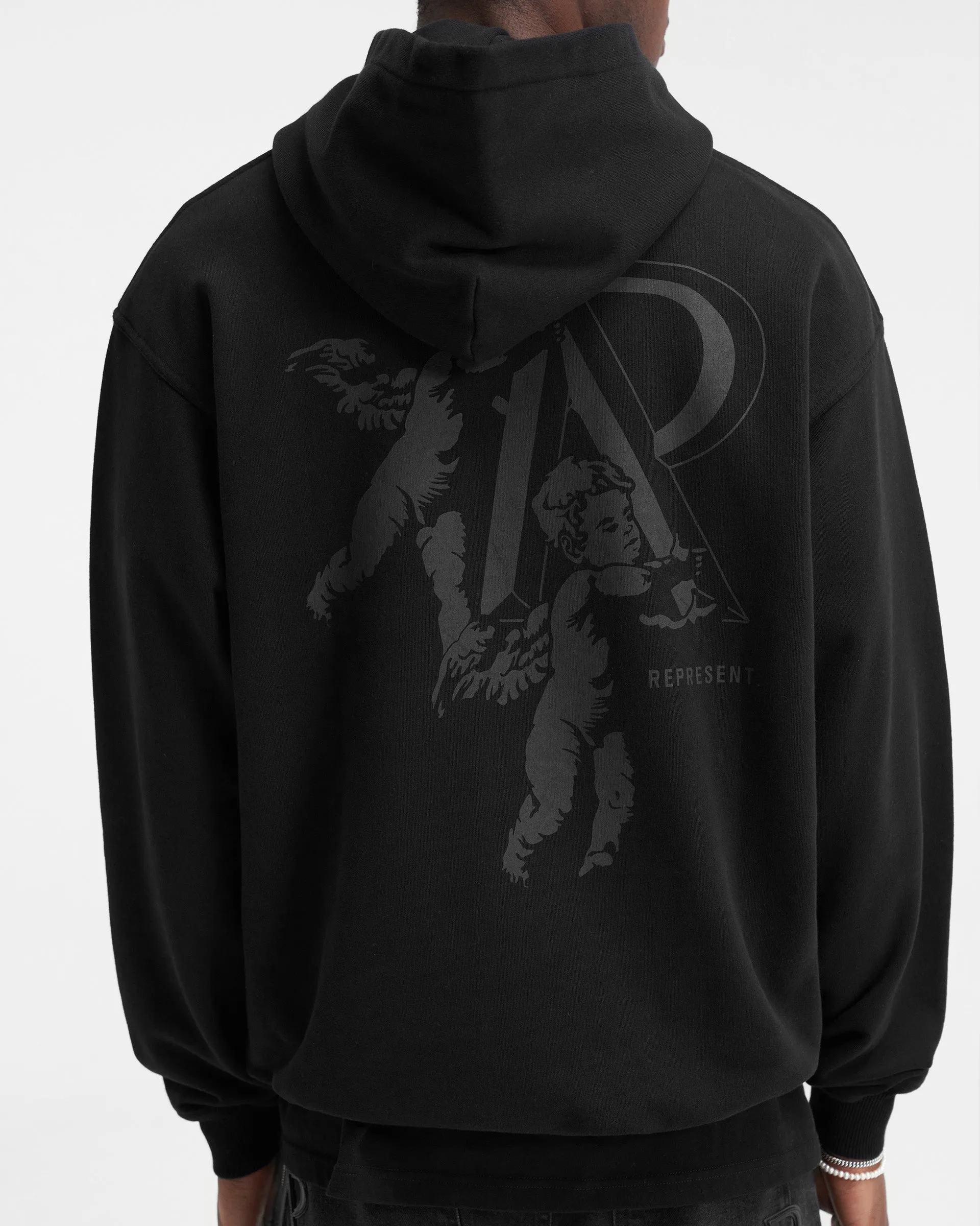 Cherub Initial Hoodie - Black