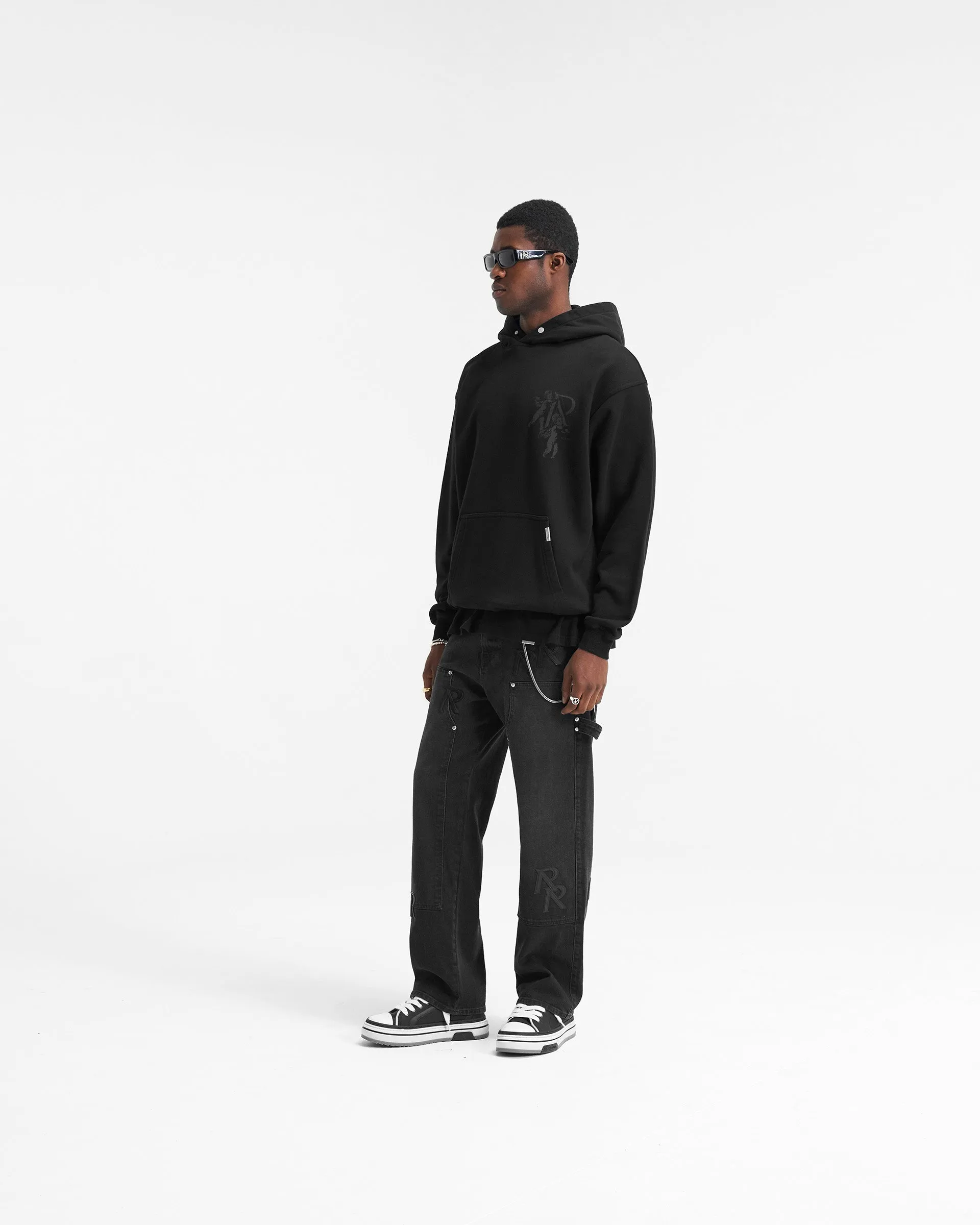 Cherub Initial Hoodie - Black