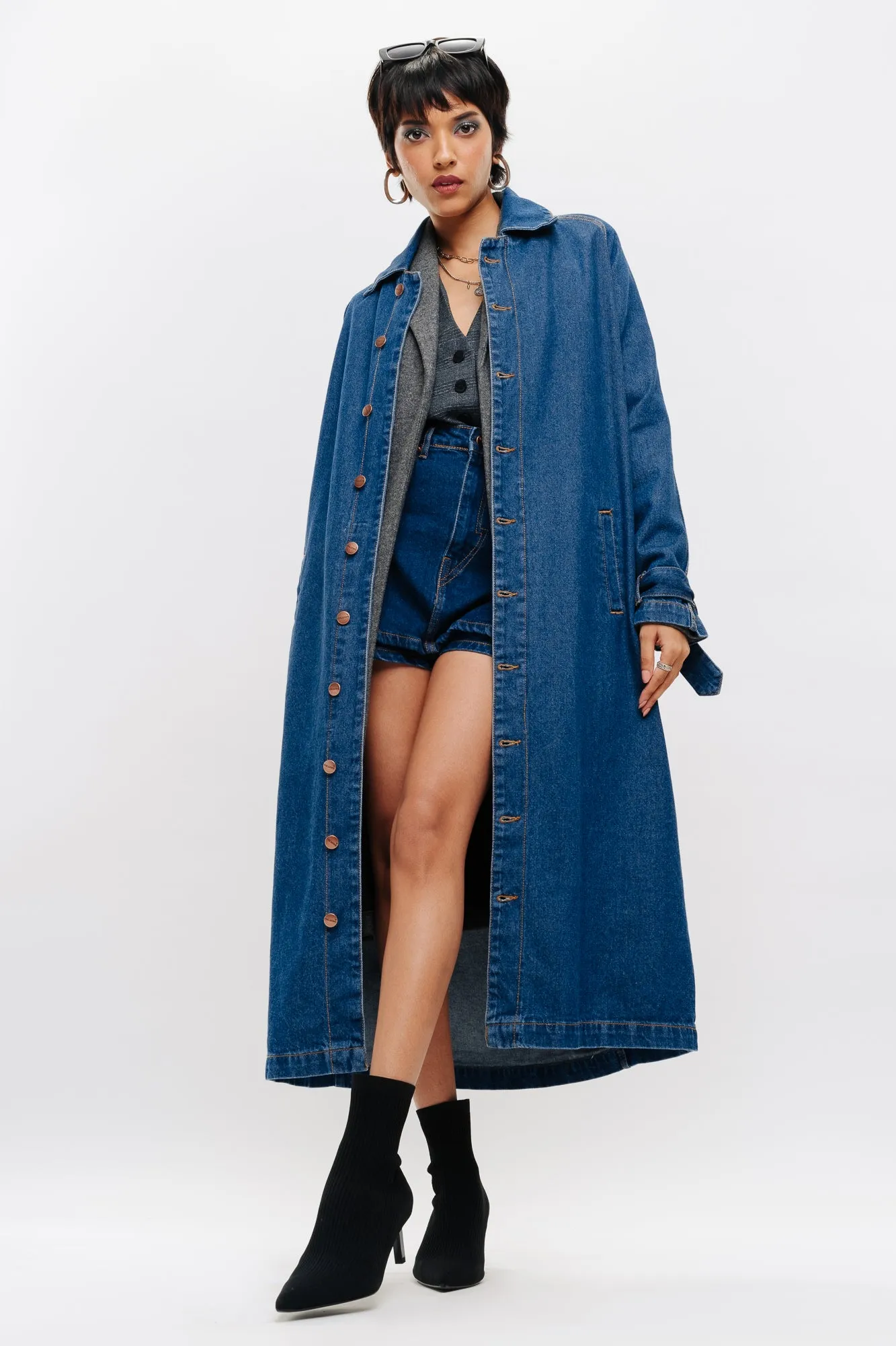 Classic Denim Trench Coat