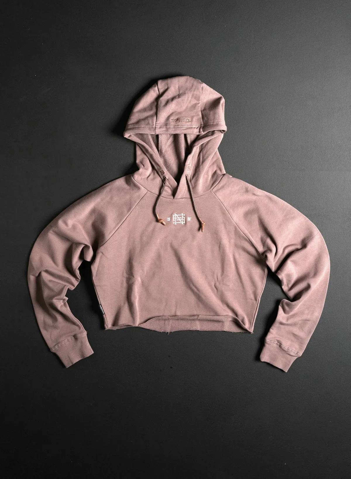 EMB CROP HOODIE - EARTH