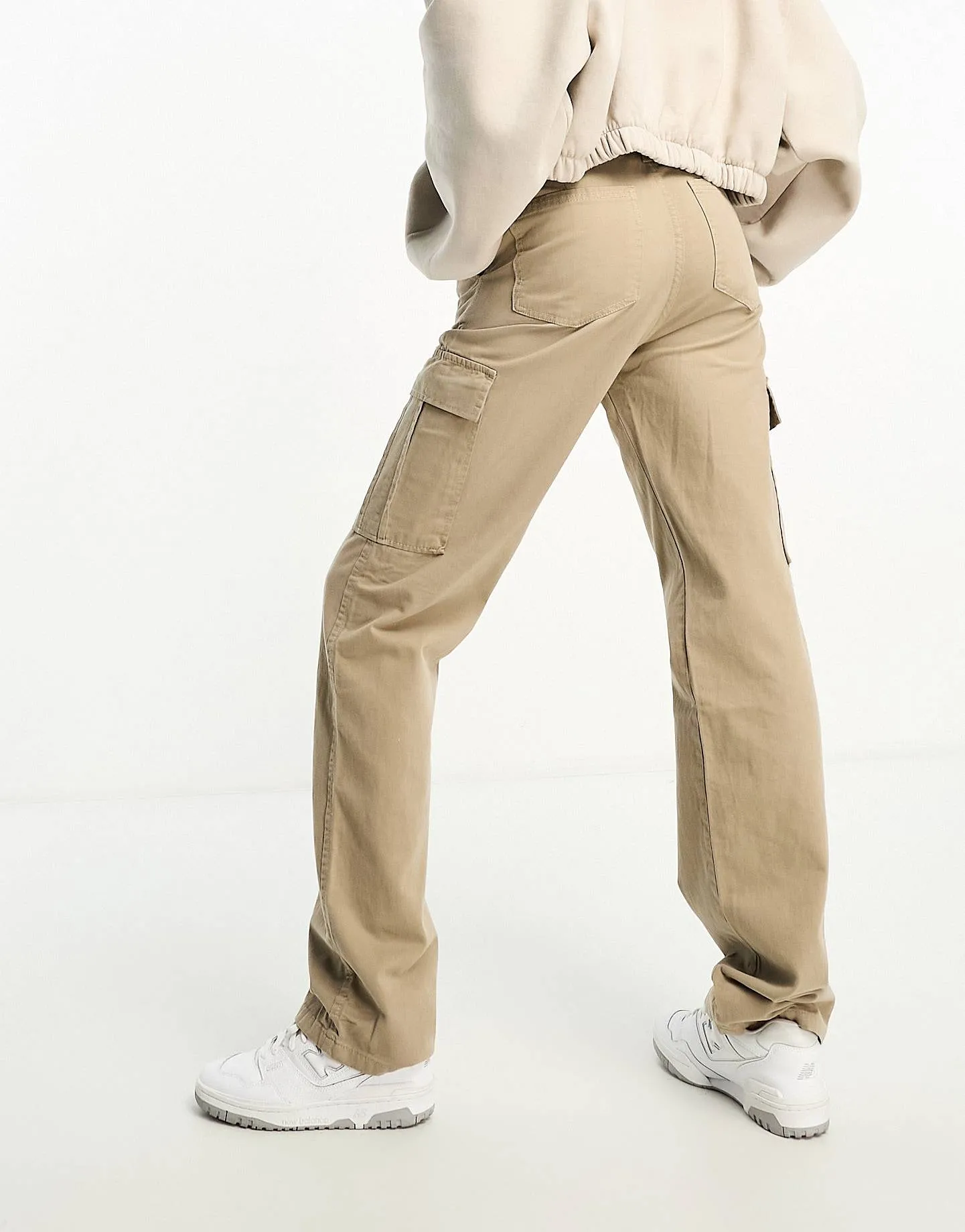 Female Beige Cargo Trousers (6 pockets)