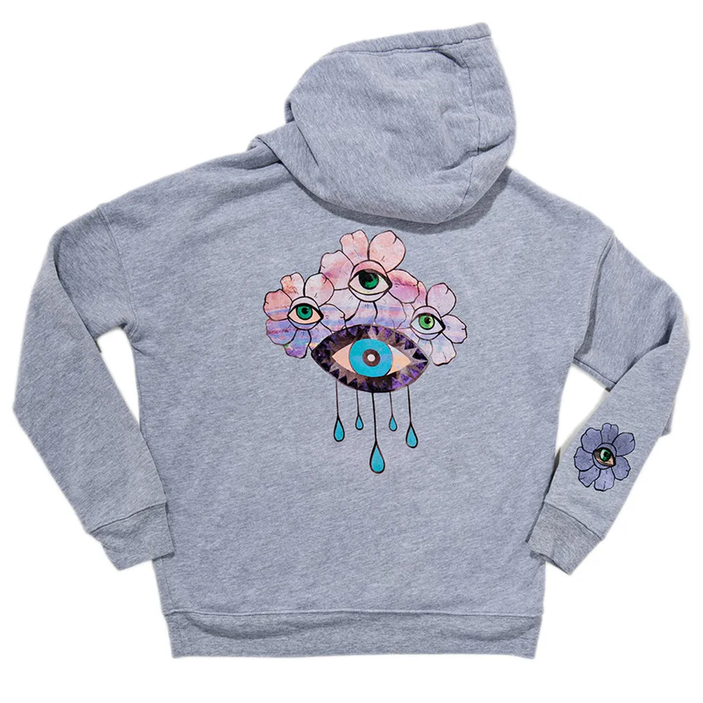 FLOWER CROWN GREY HOODIE