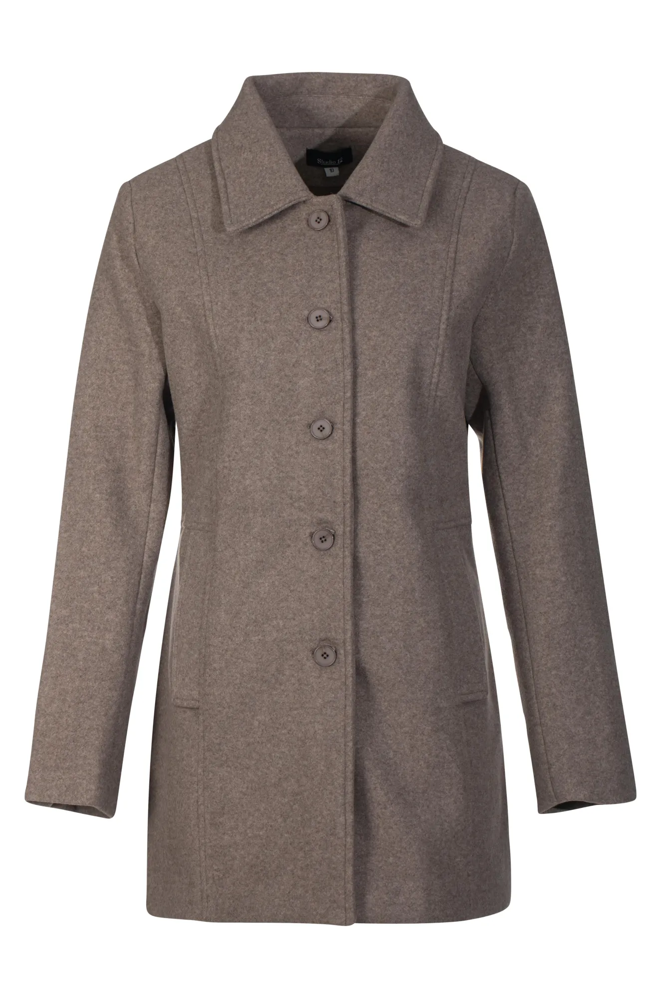 Fully lined Short Coat | Taupe Marle | 8021ZZ