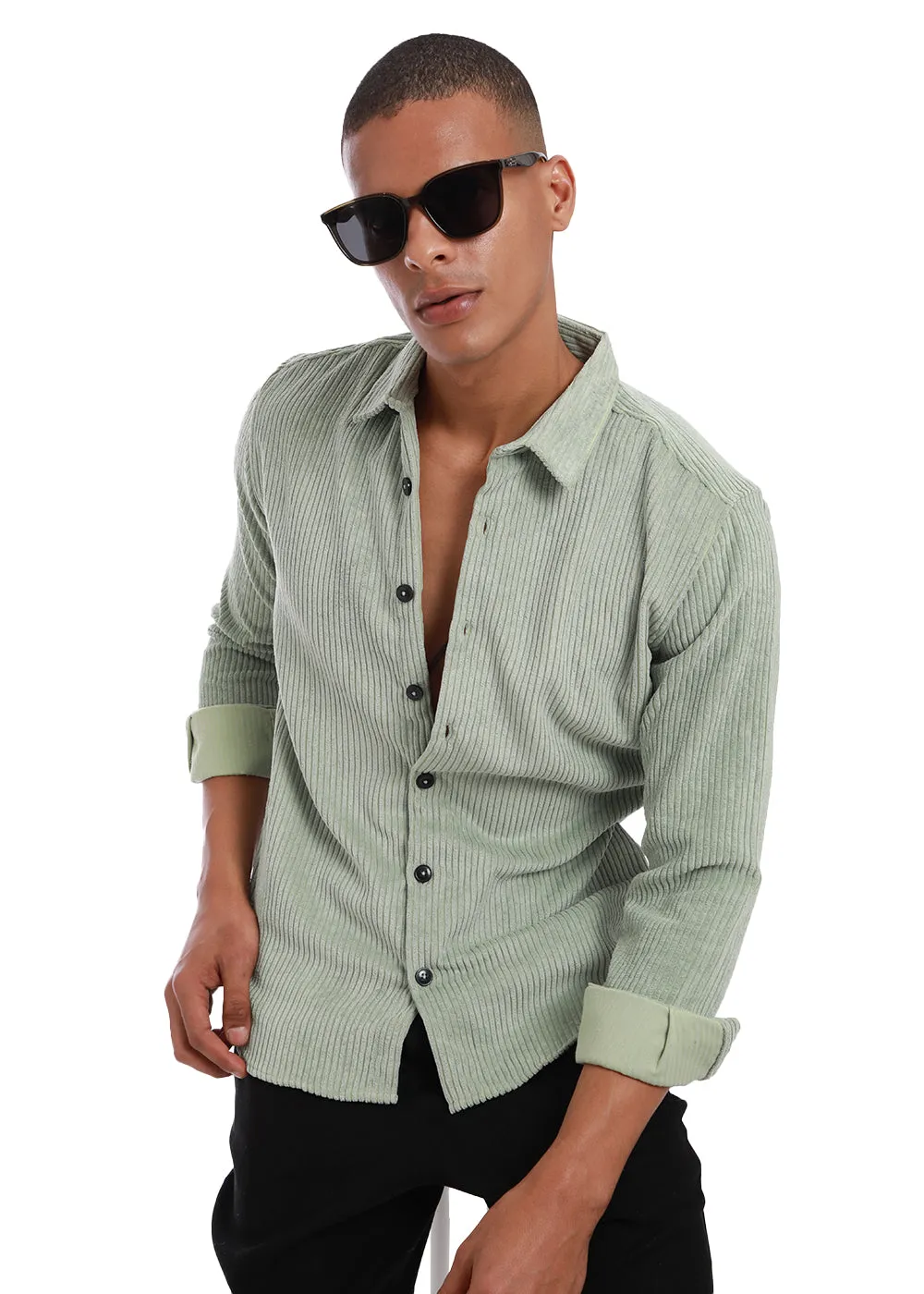 Green Corduroy Shirt