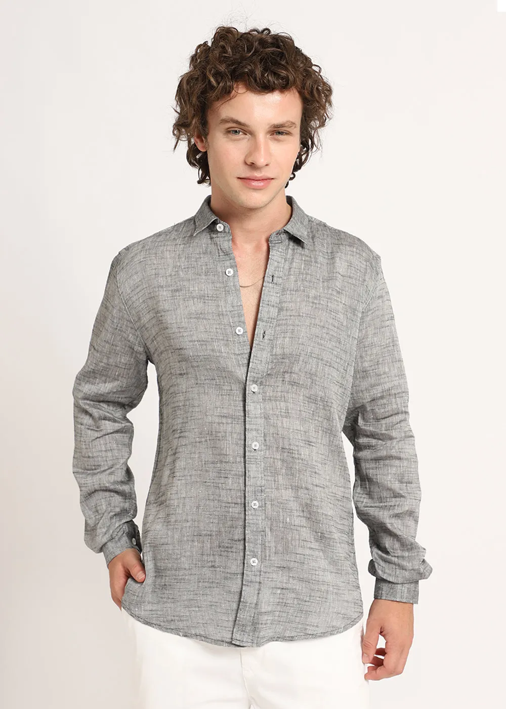 Grey Linen Shirt