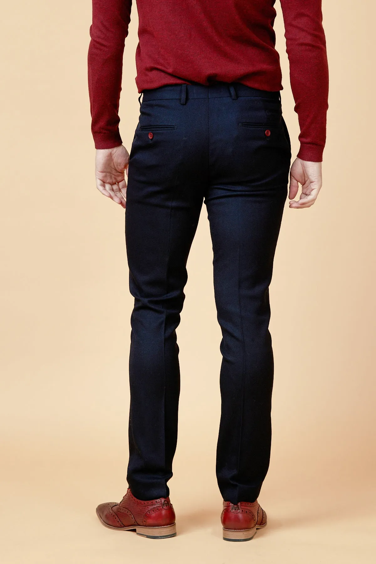 JD4 - Navy Flat Front Trousers