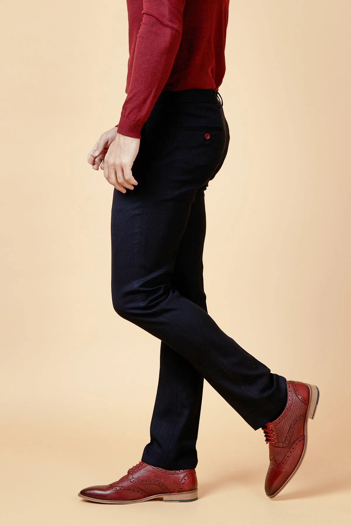 JD4 - Navy Flat Front Trousers