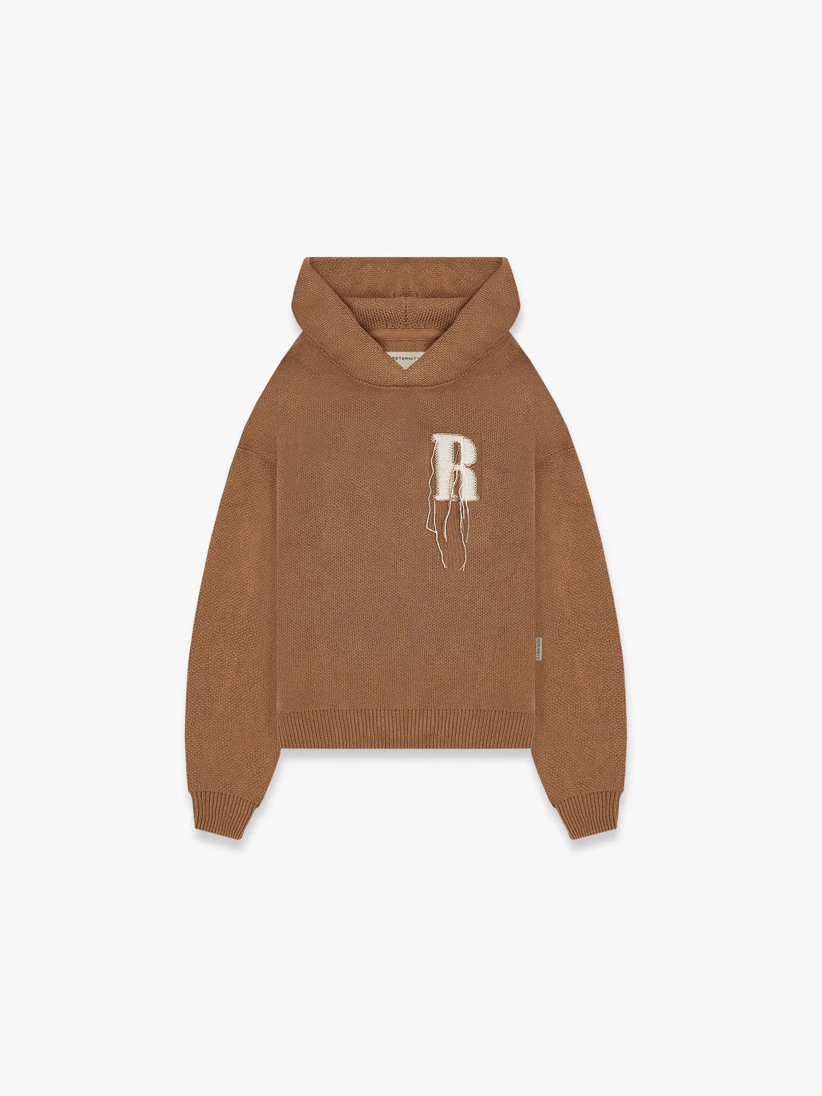 KNIT HOODIE - BROWN