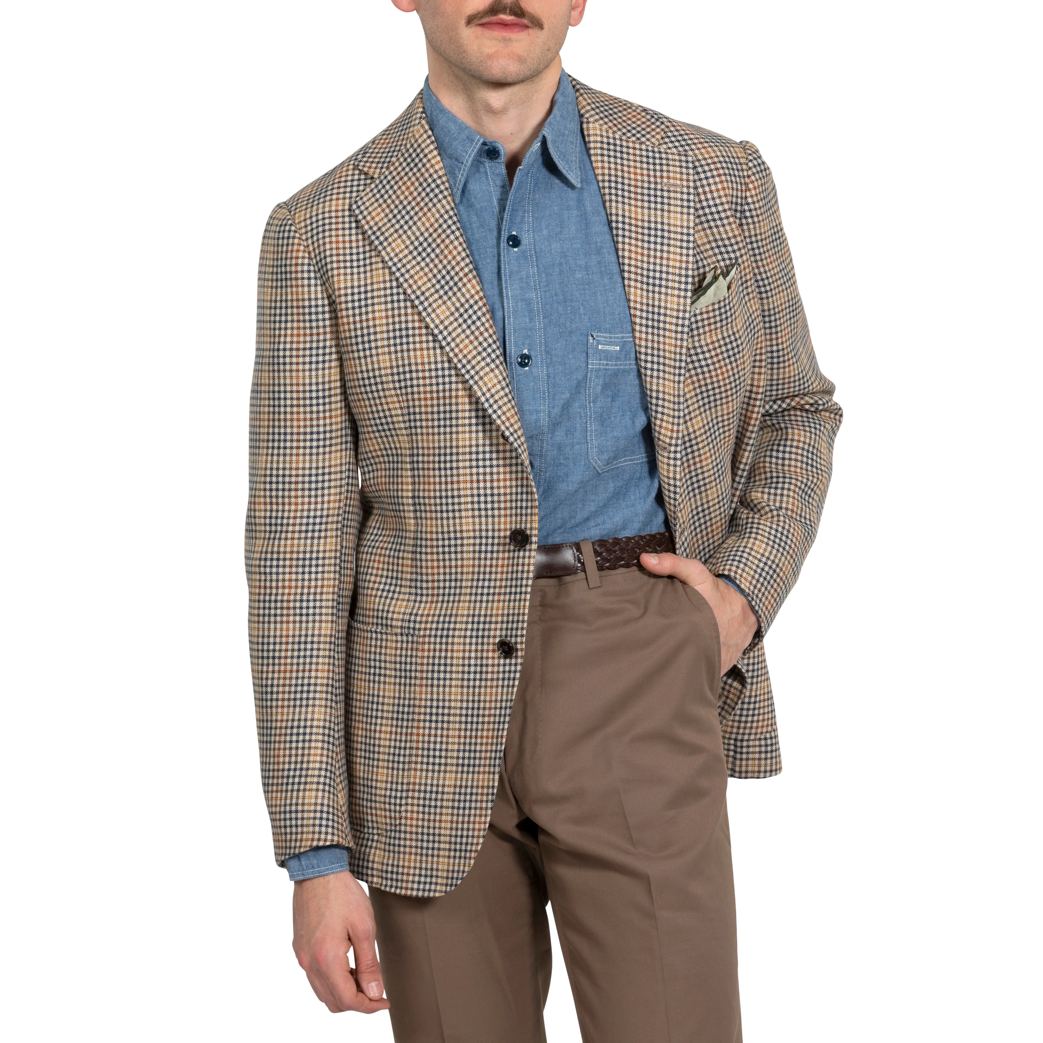 Linen/Wool Check Model 3 Sport Coat