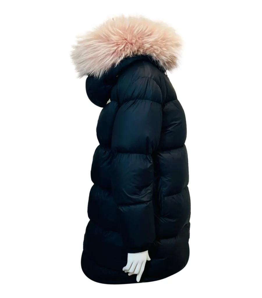 Mr & Mrs Italy Puffer Coat With Fur Hood. Size M