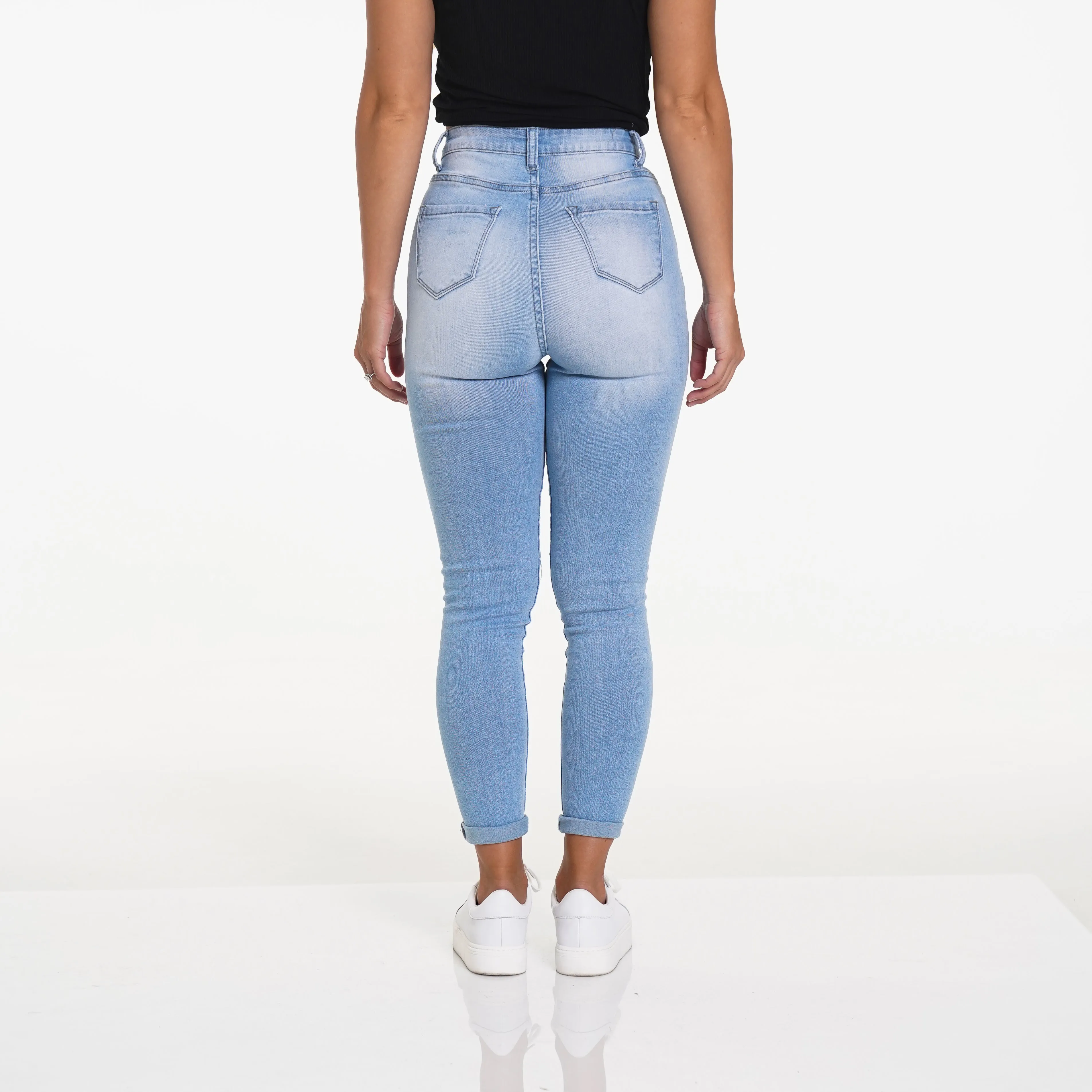 Navishape Light Wash Ripped Jeans