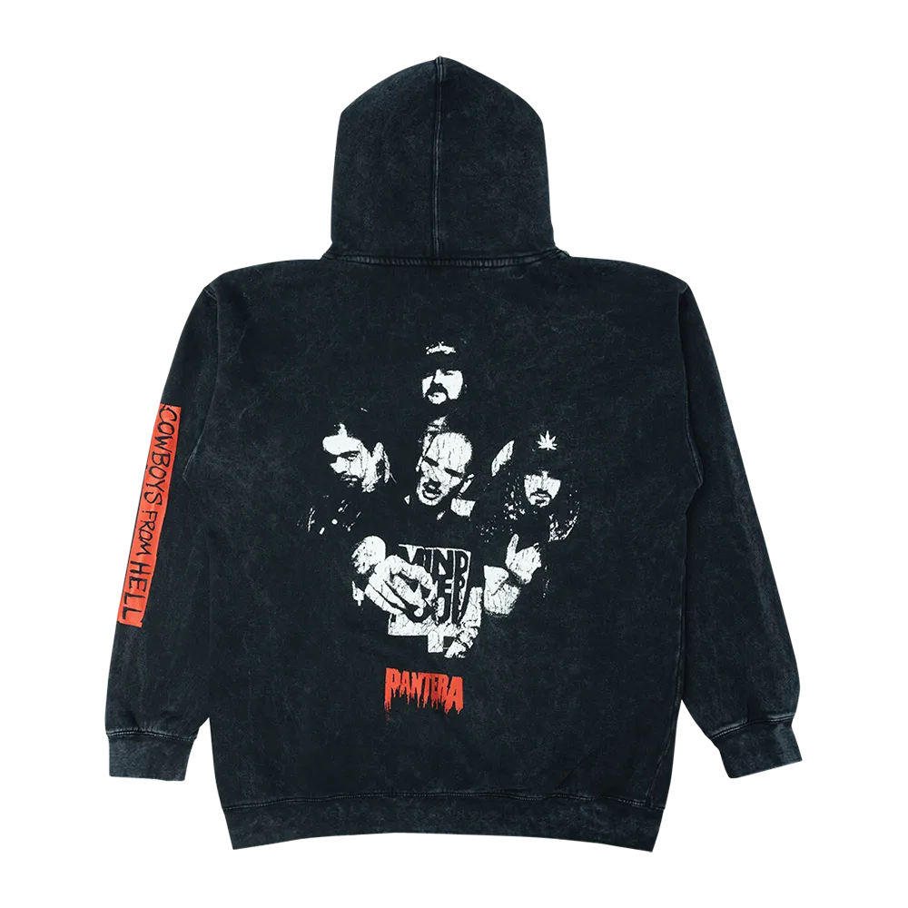 Mens Vintage Black Pantera Logo Hoodie - Official Band Merchandise