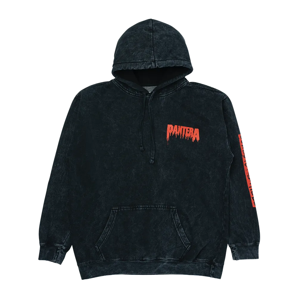 Mens Vintage Black Pantera Logo Hoodie - Official Band Merchandise