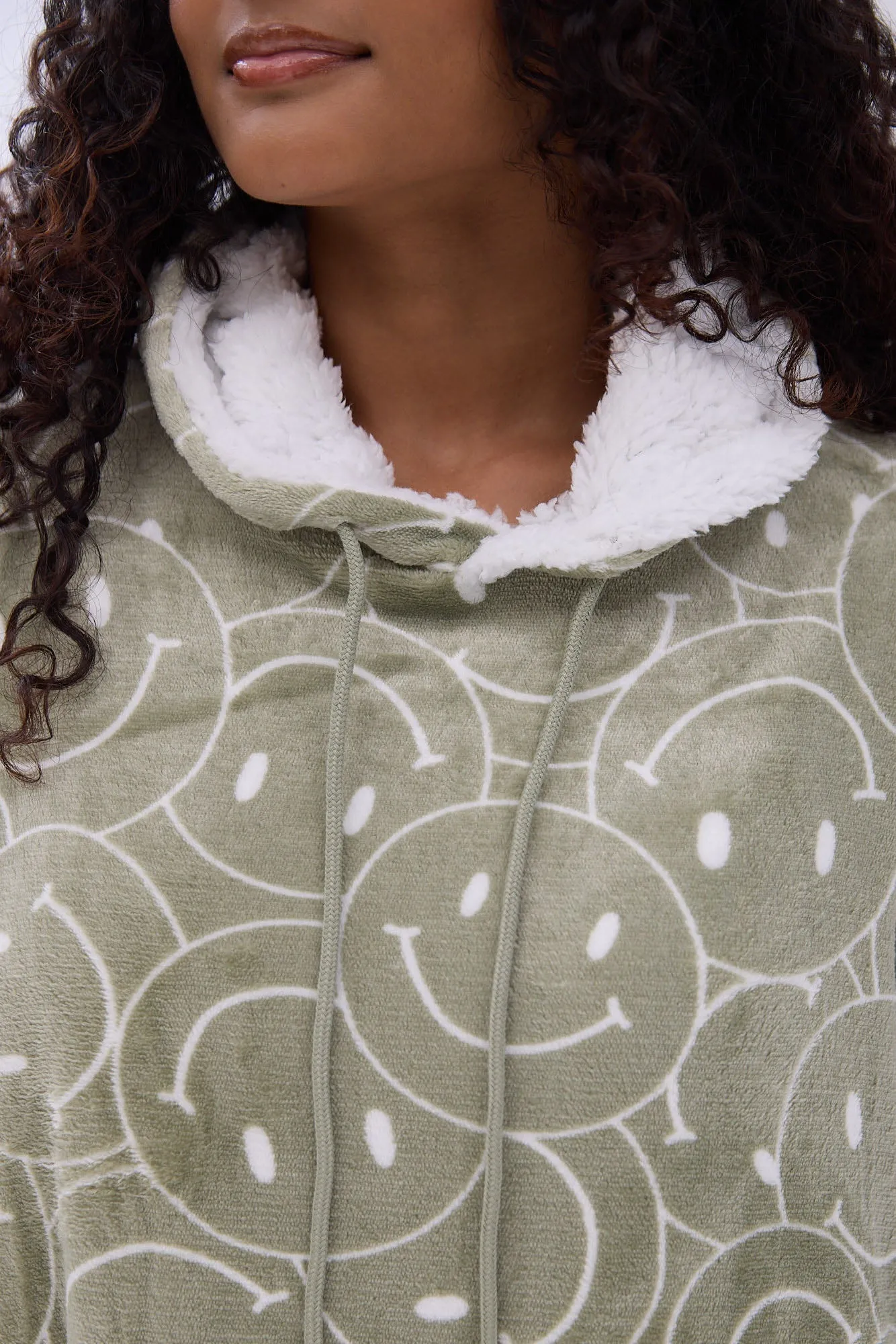 Printed Plush Blanket Hoodie