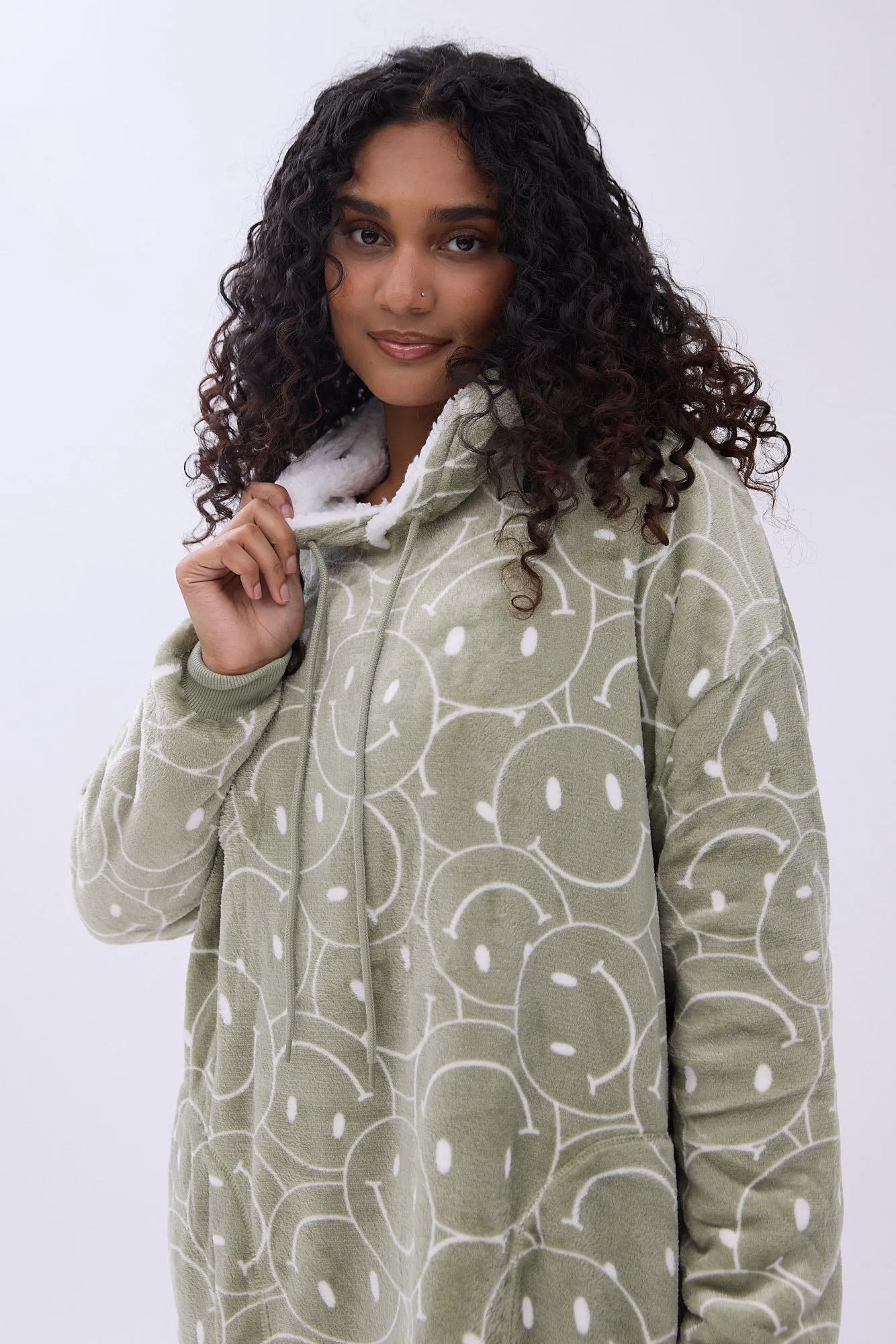 Printed Plush Blanket Hoodie