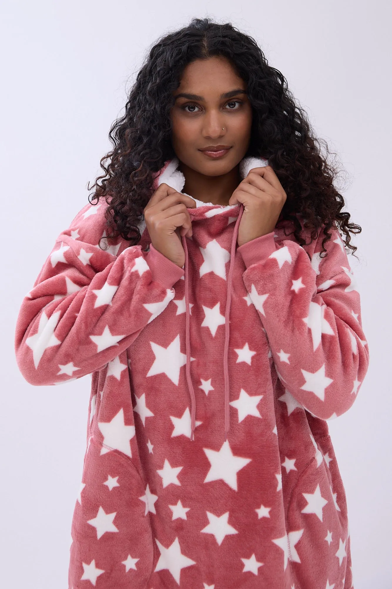 Printed Plush Blanket Hoodie