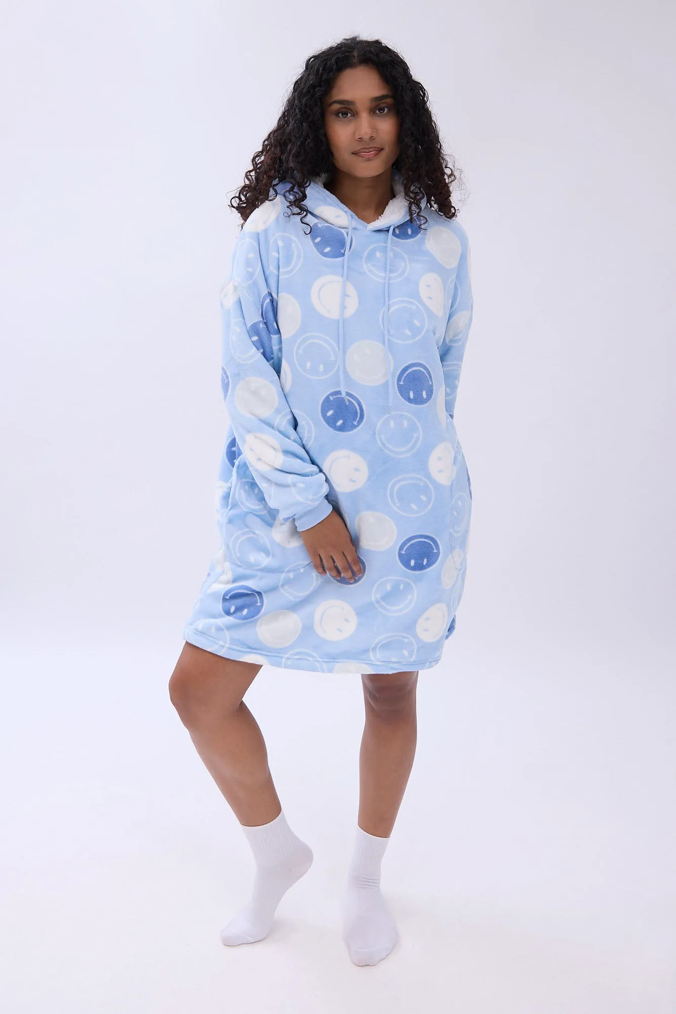 Printed Plush Blanket Hoodie