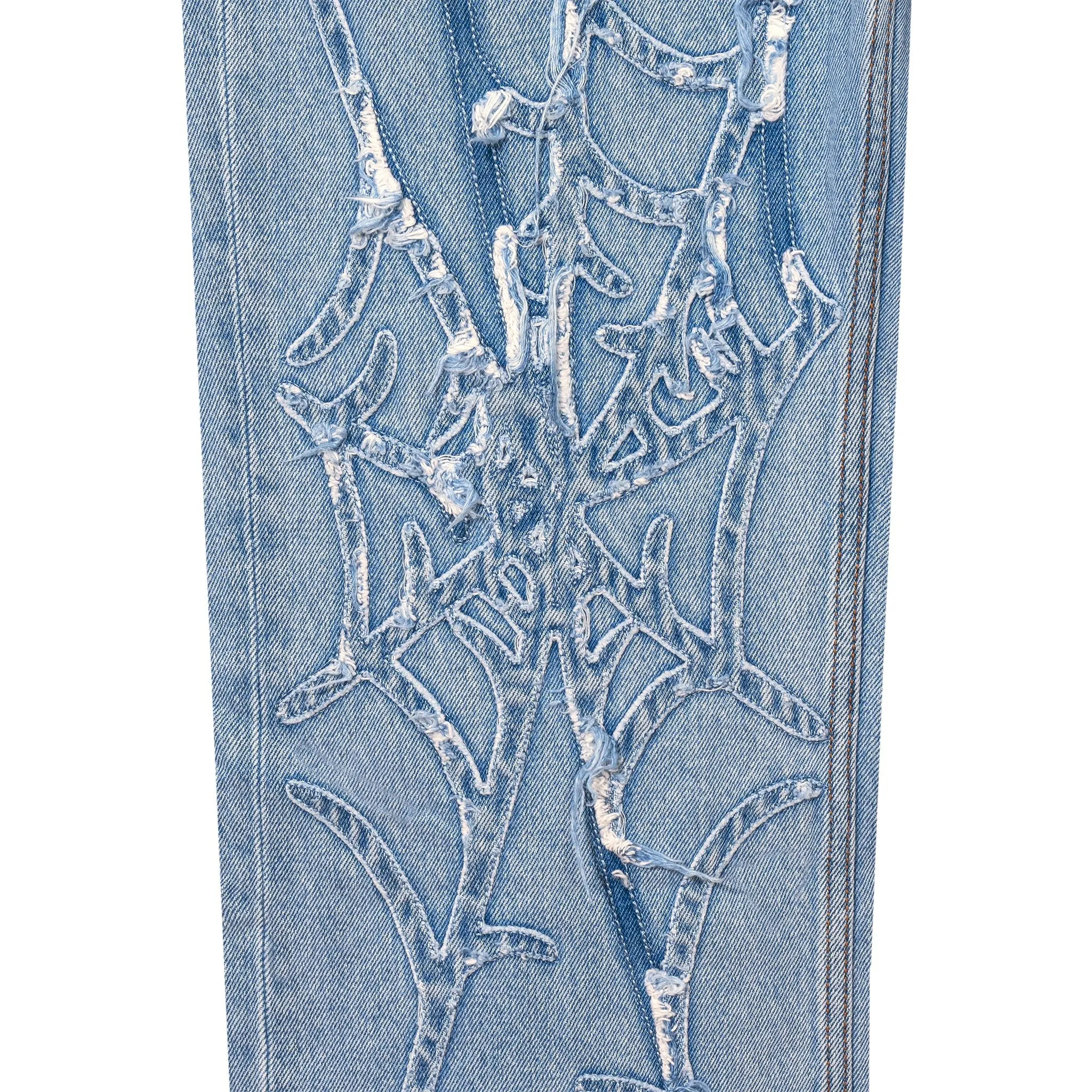 Revenge Spiderweb Denim Jeans Indigo