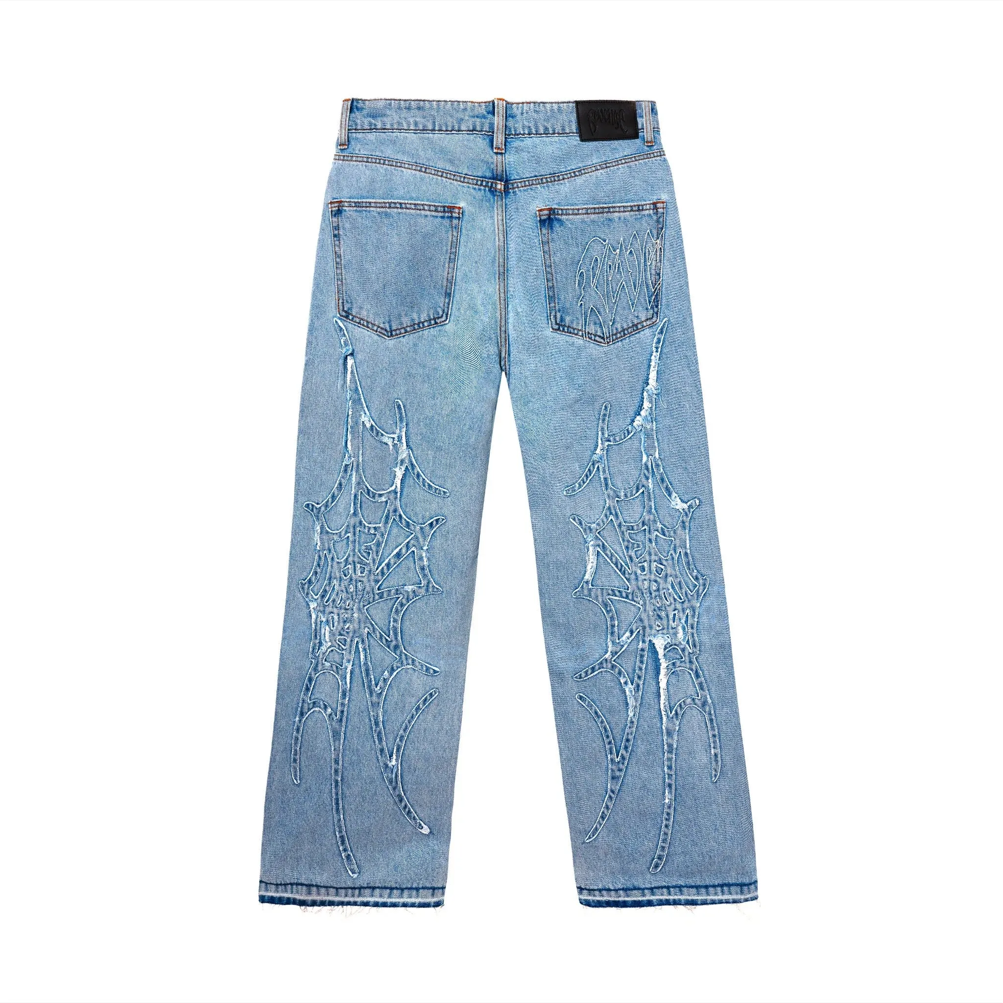 Revenge Spiderweb Denim Jeans Indigo