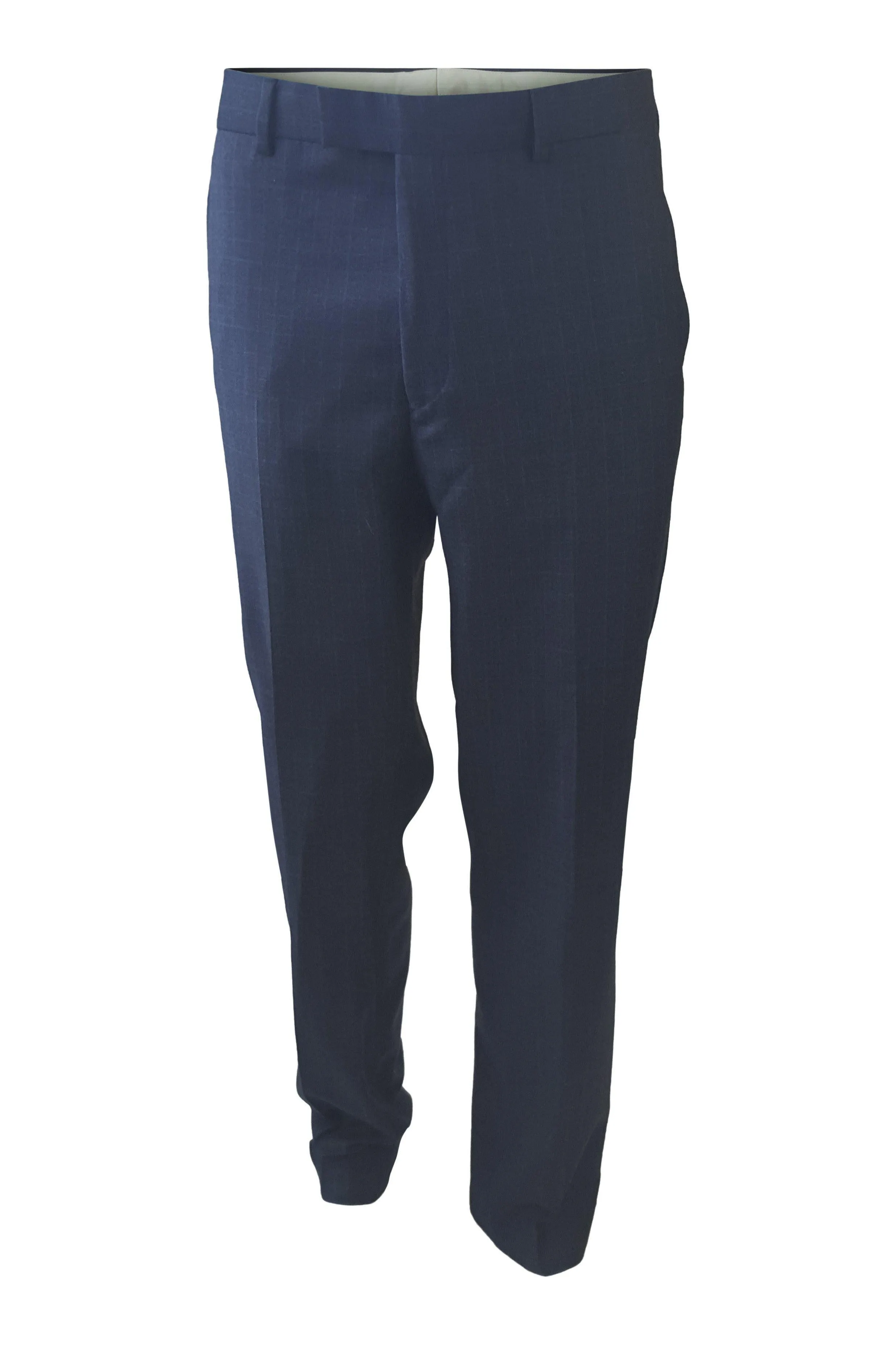 RICHARD JAMES Mayfair Tone Check Suit Trousers Navy (32 / 34 / 38)